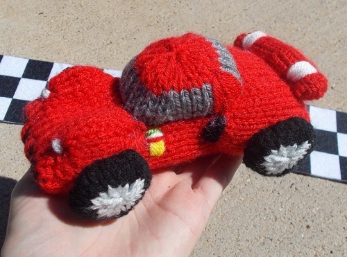 Knitted Ferrari Sports Car Toy