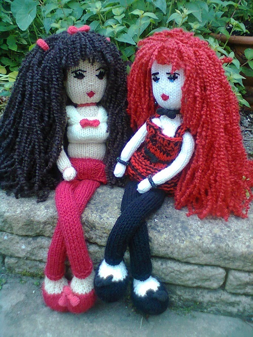 Knitted Dolls - Joanne and Scarlet