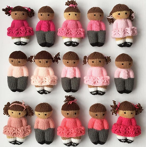 Easy and Cute Cute Knitted Mini Dolls Patterns