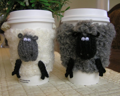 Sheep Mug Cozies Free Pattern