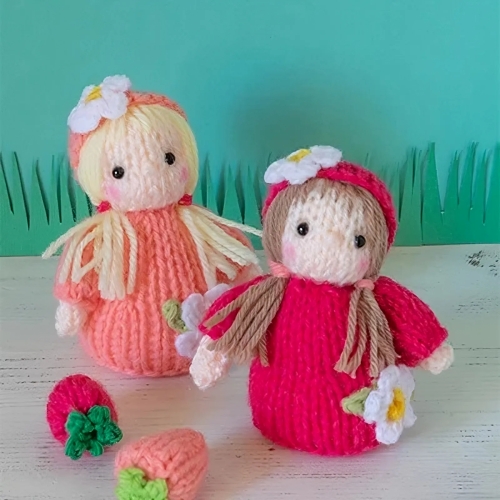 DIY Knitted Strawberry Fairy Dolls