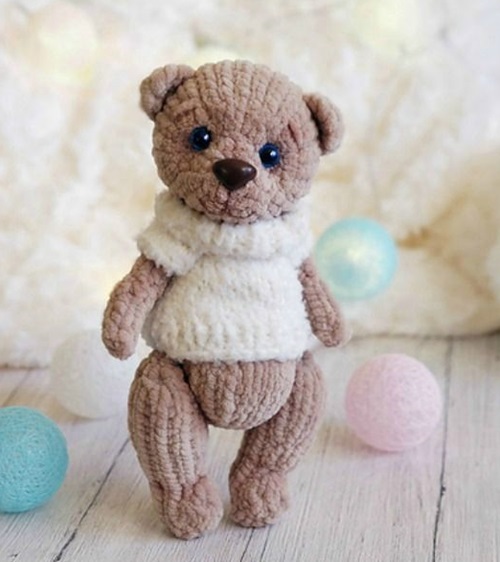 Knitted Mini plush Teddy bear free patterns