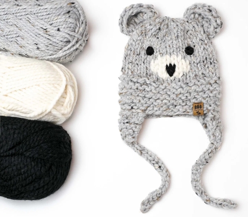 Bear Ear Flaps Aviator Hat Free Knitting Pattern
