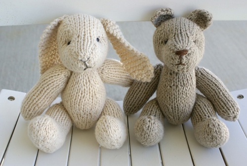 Rabbit and Bear Knitting Pattern