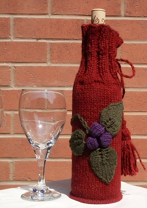 Valentine Wine Cozy Free Knitting Pattern