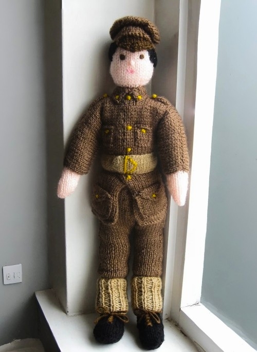 Word War I Knitted Soldier Toy