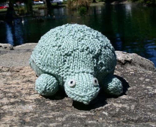 big knitted turtle