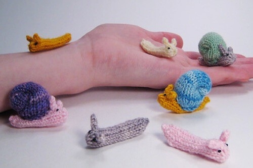 Knitted Snails and Slugs