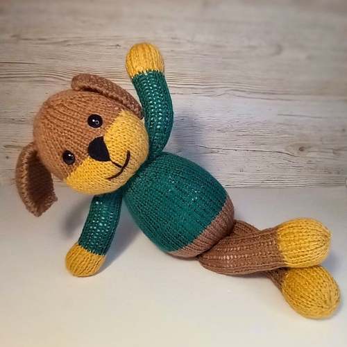 DIY Knitted Dennis Dog Soft Toy