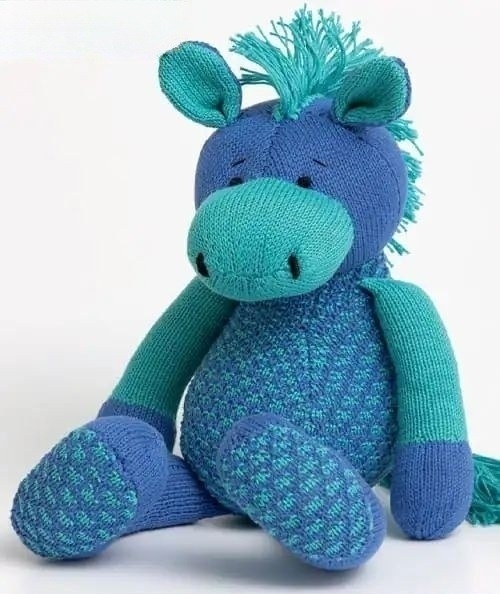 Dual-Toned Knit Horse Stuffed Toy