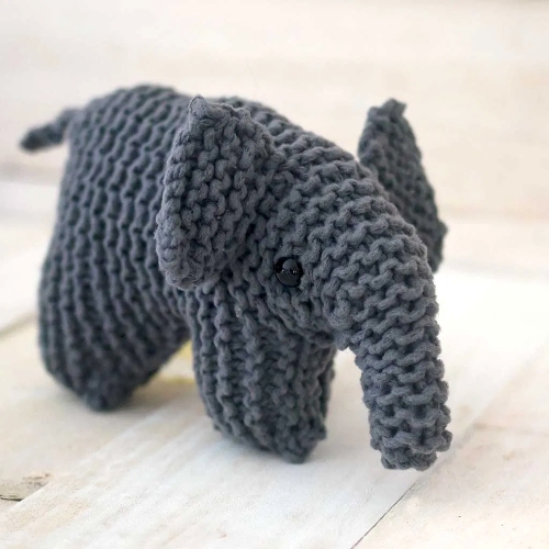 Flat Knit Plush Elephant