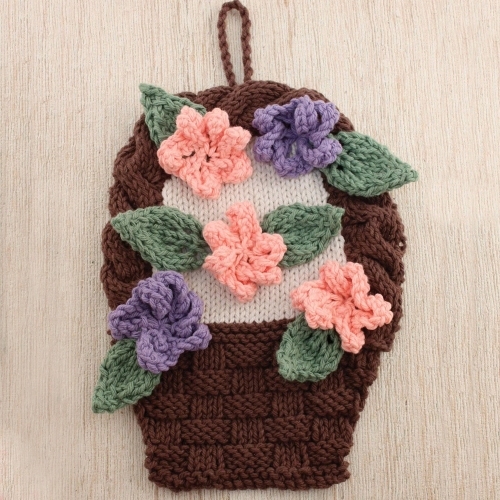 Flower Basket Dishcloth Pattern