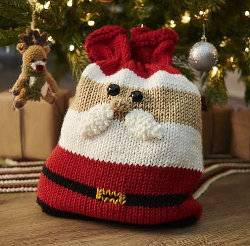 knitted santa-gift-bag