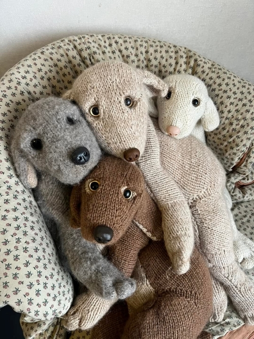 Knitted Group of Puppies