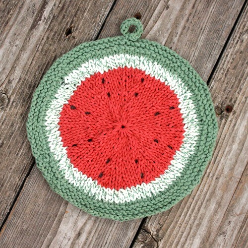 Knitted Melon Dishcloth Pattern