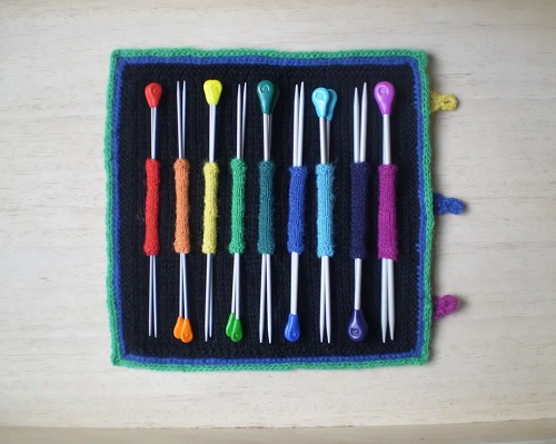 knitted needle holder case