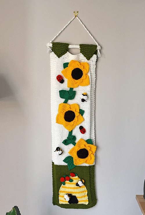 Sunflower & Bees Wall Hanging
