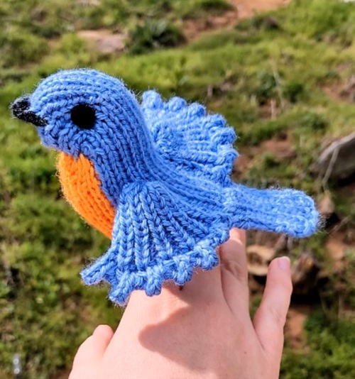 Loom Knitted Blue Birds