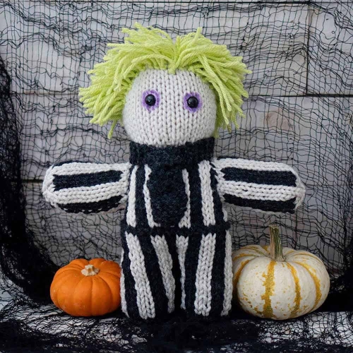 Plush Beetlejuice Knitting Pattern