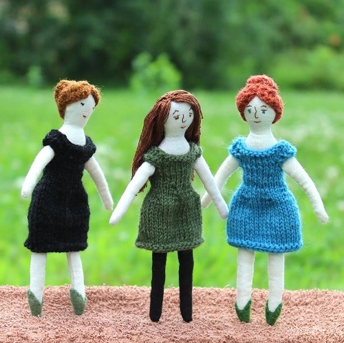 Cap-Sleeved Dress for Tiny Rag Dolls