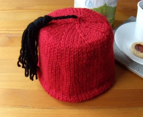 Knit Fez Toilet Paper Roll Cover