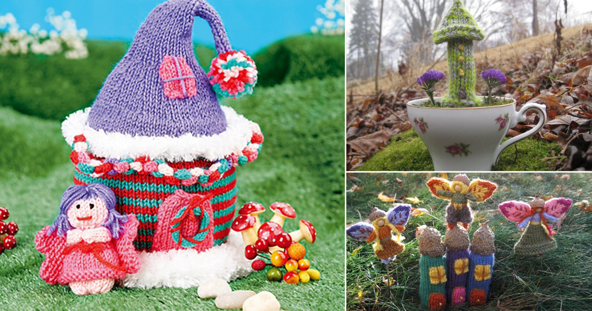 7 Knitted Fairy House Free Patterns ⋆ Bright Stuffs
