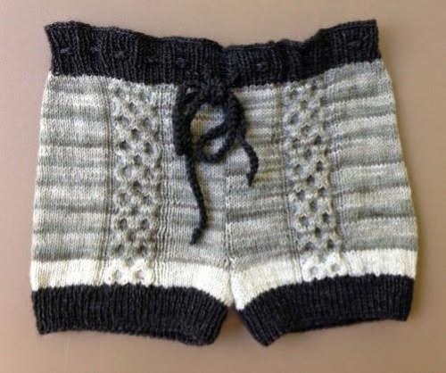 Knitted Shorts With Cable Design