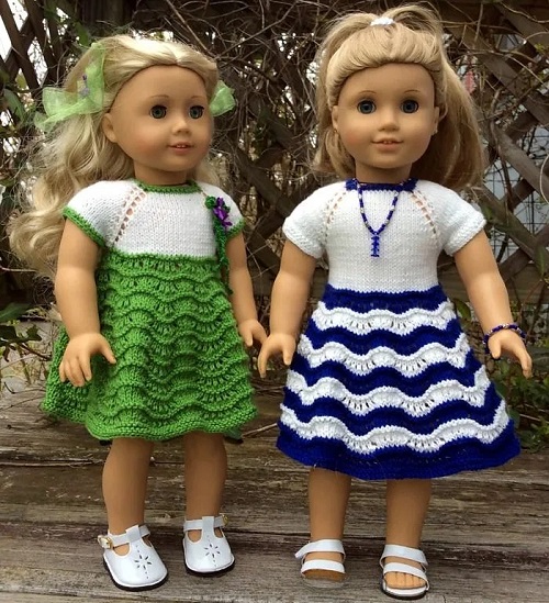 American Girl Doll Ocean Waves Summer Dress