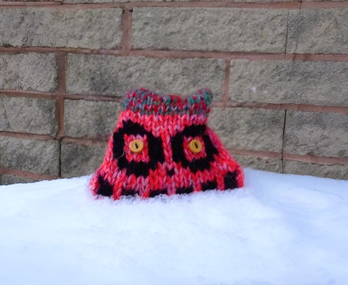Mini Monster Intarsia Cushion
