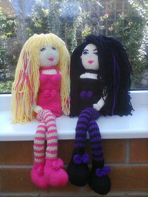 Knitted Dolls - Veronica and Hannah