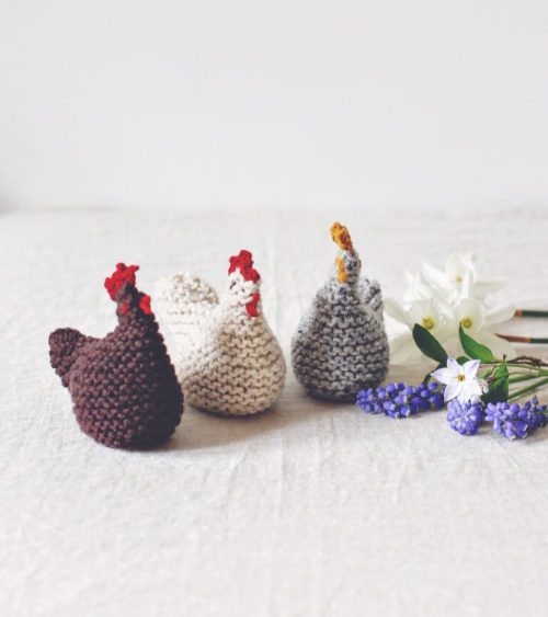Group of Knitted Hens
