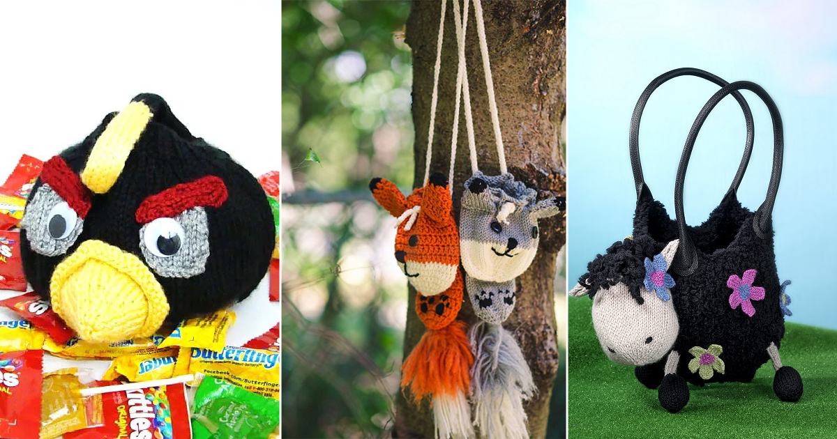 9 Knitted Animal Bags Free Patterns ⋆ Bright Stuffs