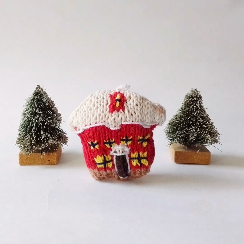 Knitted House with Snow