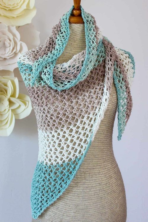 Offshore Mesh Shawl Knitting Pattern