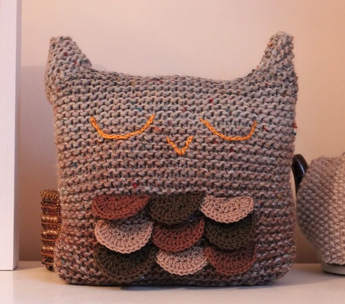 Knitted Owl Pillow Free Patterns 2