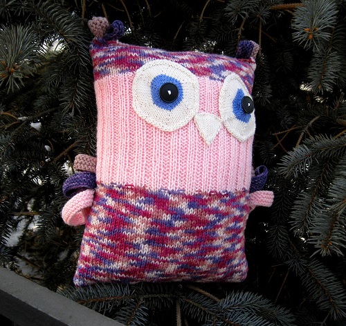 Knitted Owl Pillow Free Patterns 3