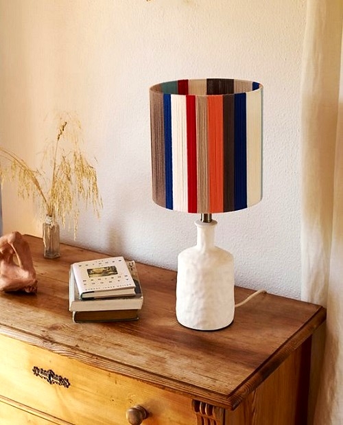 Multicolored Striped Lampshade