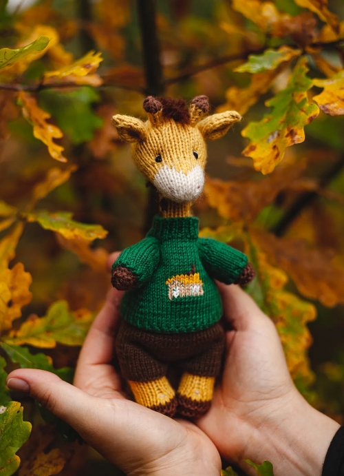 Pocket Giraffe Knit Toy