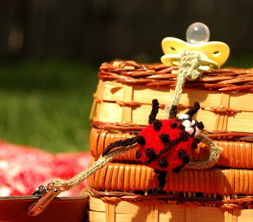 Ladybug Pacifier Clip