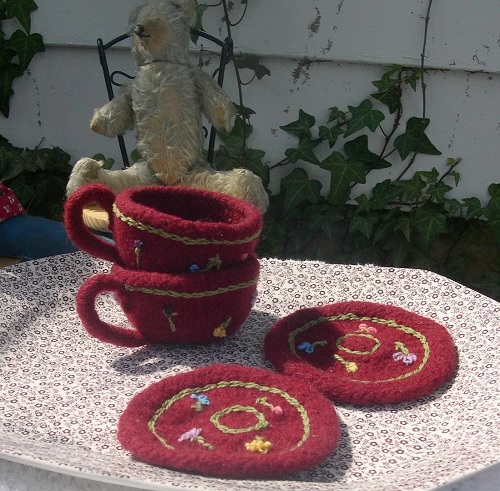 Felted Teacup and Saucer