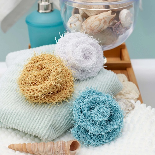 Free Red Heart Knit Small Rosebud Scrubby Pattern