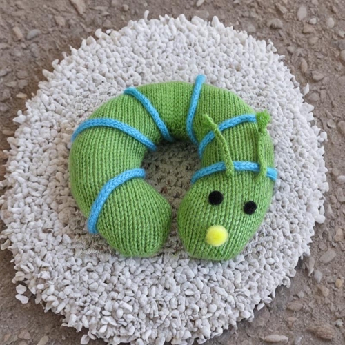 Easy Baby Buddy Inchworm Pillow Knitting Pattern