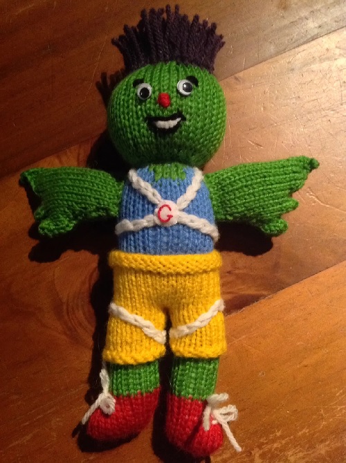 knitted sports doll