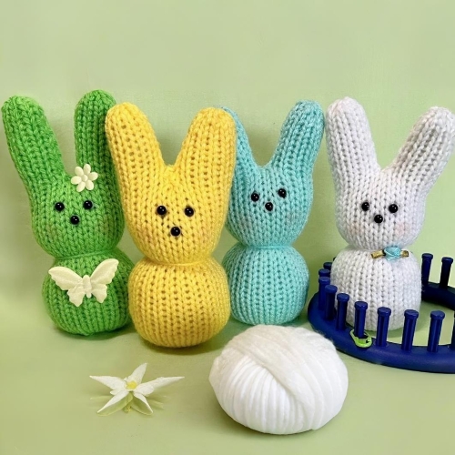 Loom Knitting Marshmallow Bunnies