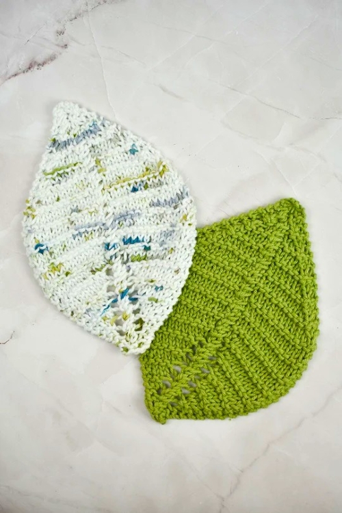 Knit Leafy Washcloths