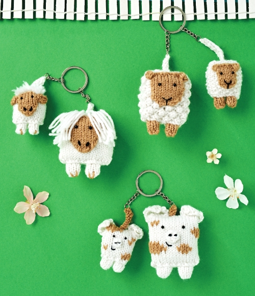 Knitted Farm Animals Keyring