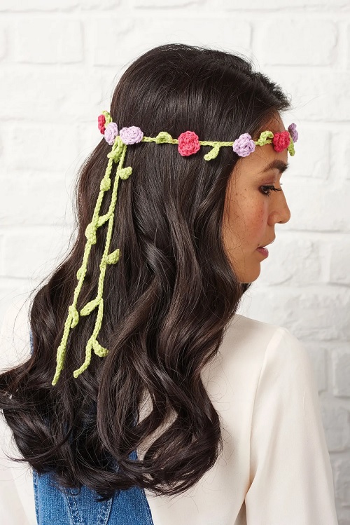 Free flower headband crochet pattern