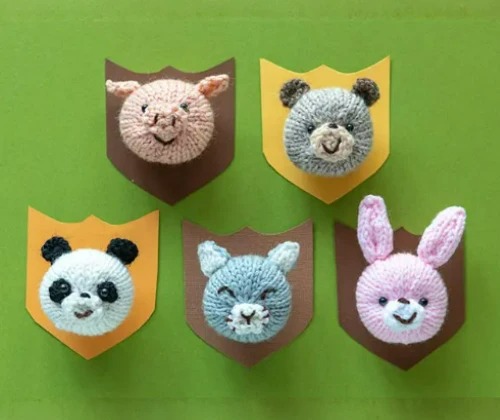 Animal face pins