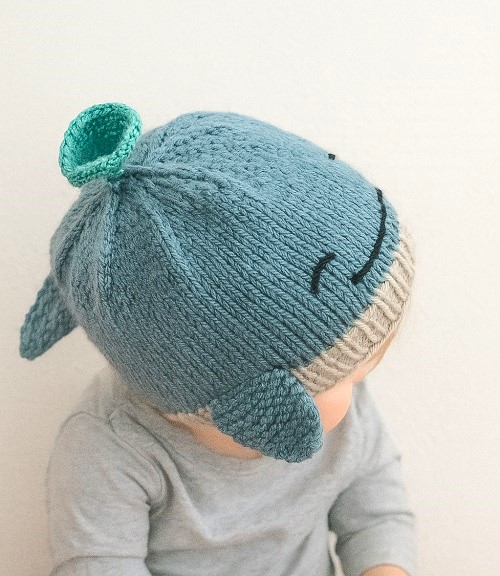 knitted shark hat