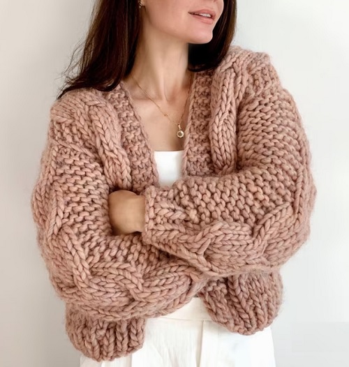 Knitted Chunky Cardigan Free Patterns 1